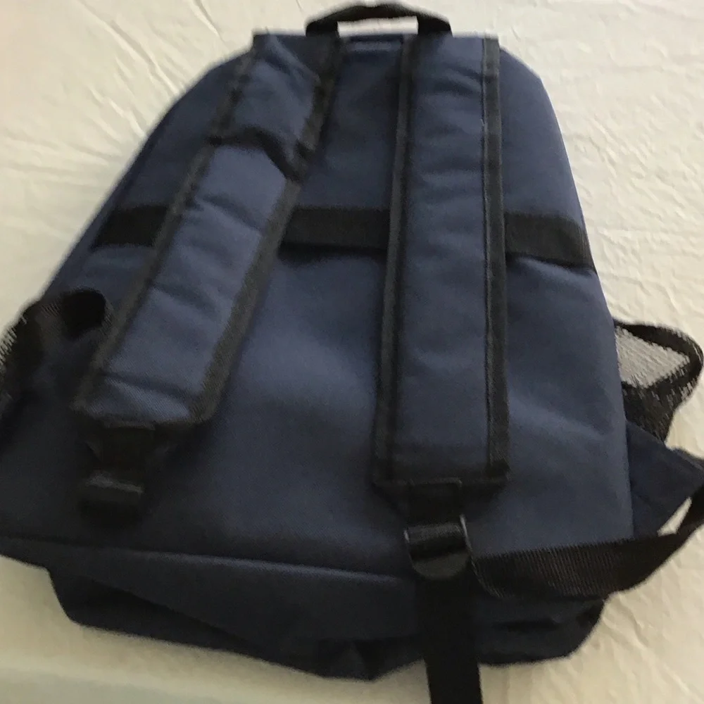 Stylish Navy Backpack with Red Accents